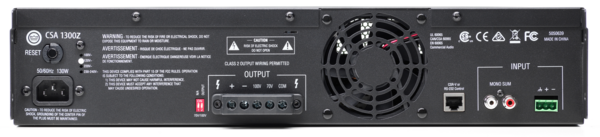 CSA1300Z 1CH X 300W COMMERCIAL AMPLIFIER-  100V/70V/ 4 & 8 OHM OUTPUT / 2 RU